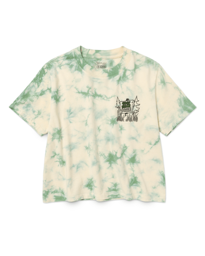 Yogi Bear x Parks Project Leave it Better Boxy Tee in Sage Tie Dye - Unincorporated