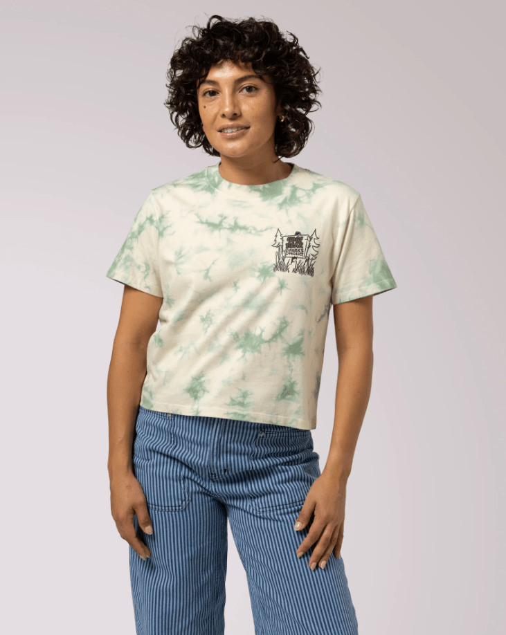 Yogi Bear x Parks Project Leave it Better Boxy Tee in Sage Tie Dye - Unincorporated