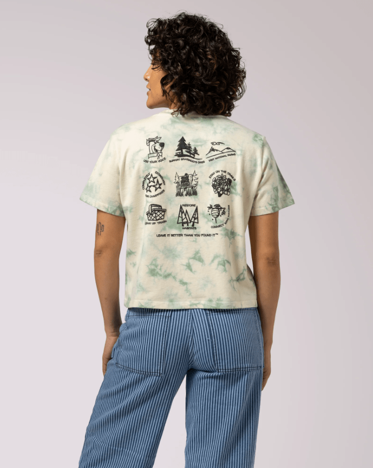 Yogi Bear x Parks Project Leave it Better Boxy Tee in Sage Tie Dye - Unincorporated