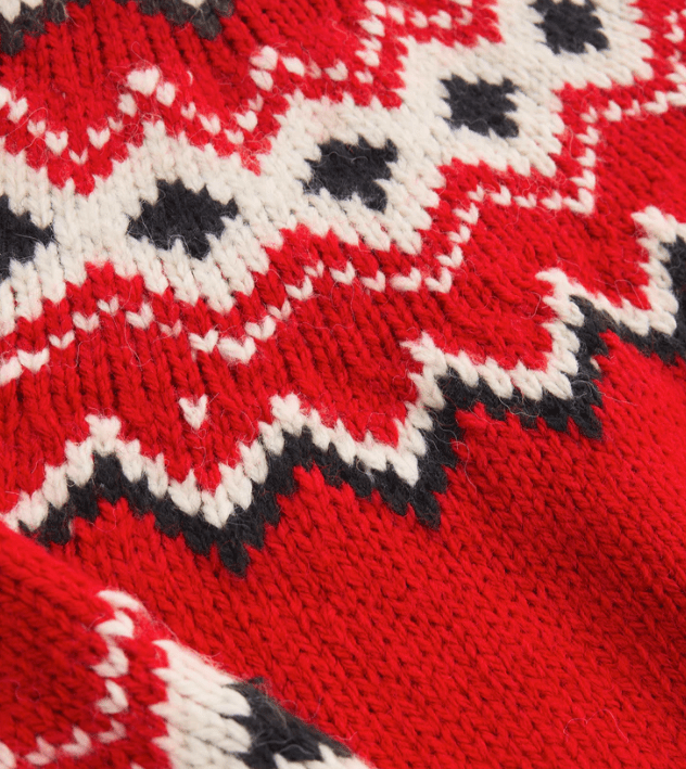 Z Supply Adornment Fair Isle Sweater in Festive Red - Unincorporated