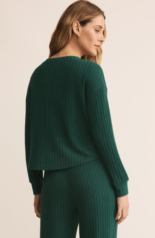 Z Supply Elfie Rib LS Top in Mistletoe - Unincorporated