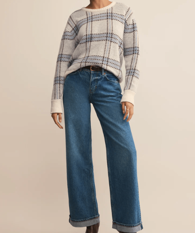 Z Supply Junction Plaid Sweater in Natural - Unincorporated