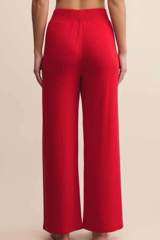 Z Supply Luxe Pointelle Pant in Festive Red - Unincorporated