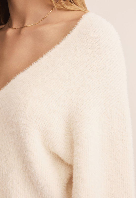 Z Supply Sadira Fluffy Crop Cardigan in Warm White - Unincorporated
